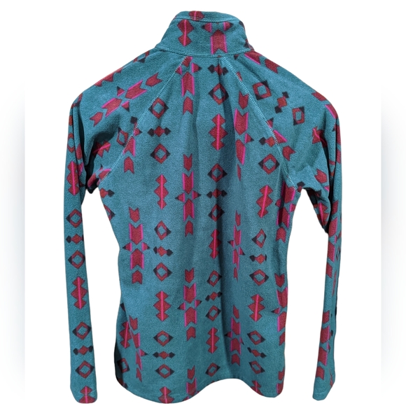 Eddie Bauer Quarter Zip Aztec Print Pullover Fleece Women's Size XS - Picture 10 of 10